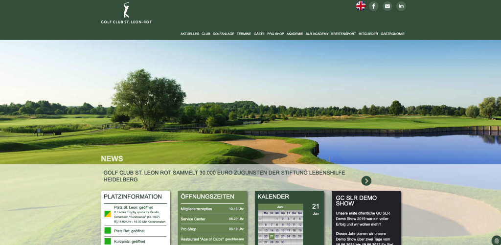 Webseite des St. Leon-Rot Golfclubs